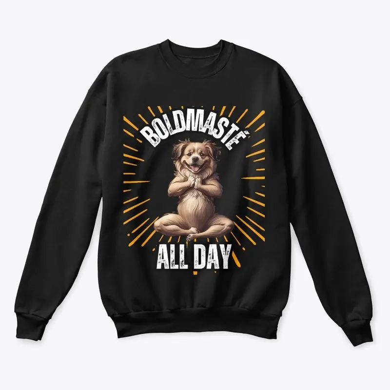 Boldmasté All Day – Fun Yoga Dog T-Shirt