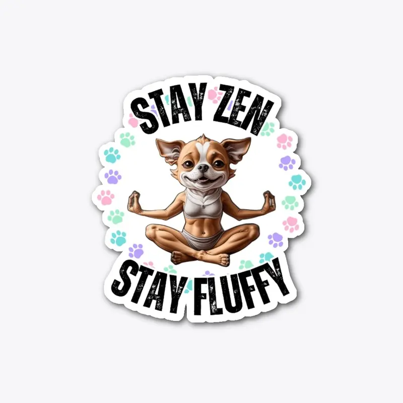 Stay Zen, Stay Fluffy – Yoga Dog Tee