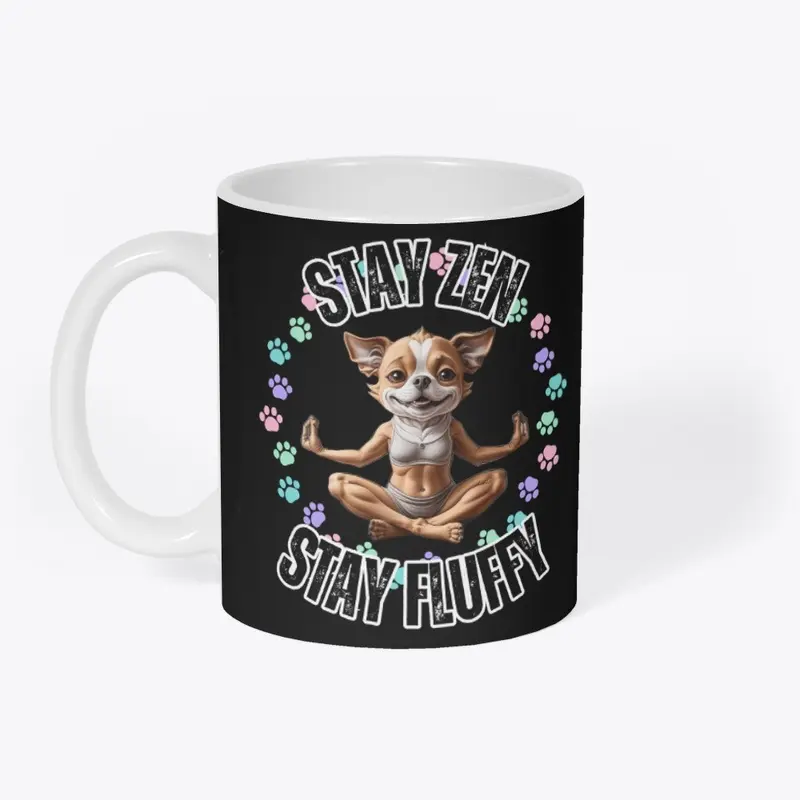 Stay Zen, Stay Fluffy – Yoga Dog Tee